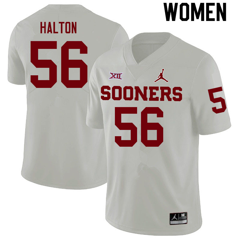 Women #56 Gracen Halton Oklahoma Sooners College Football Jerseys Sale-White